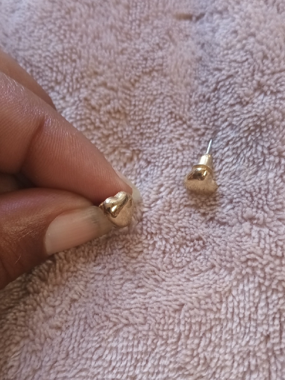Gold Tone Heart Stud Earrings - Women Jewelry